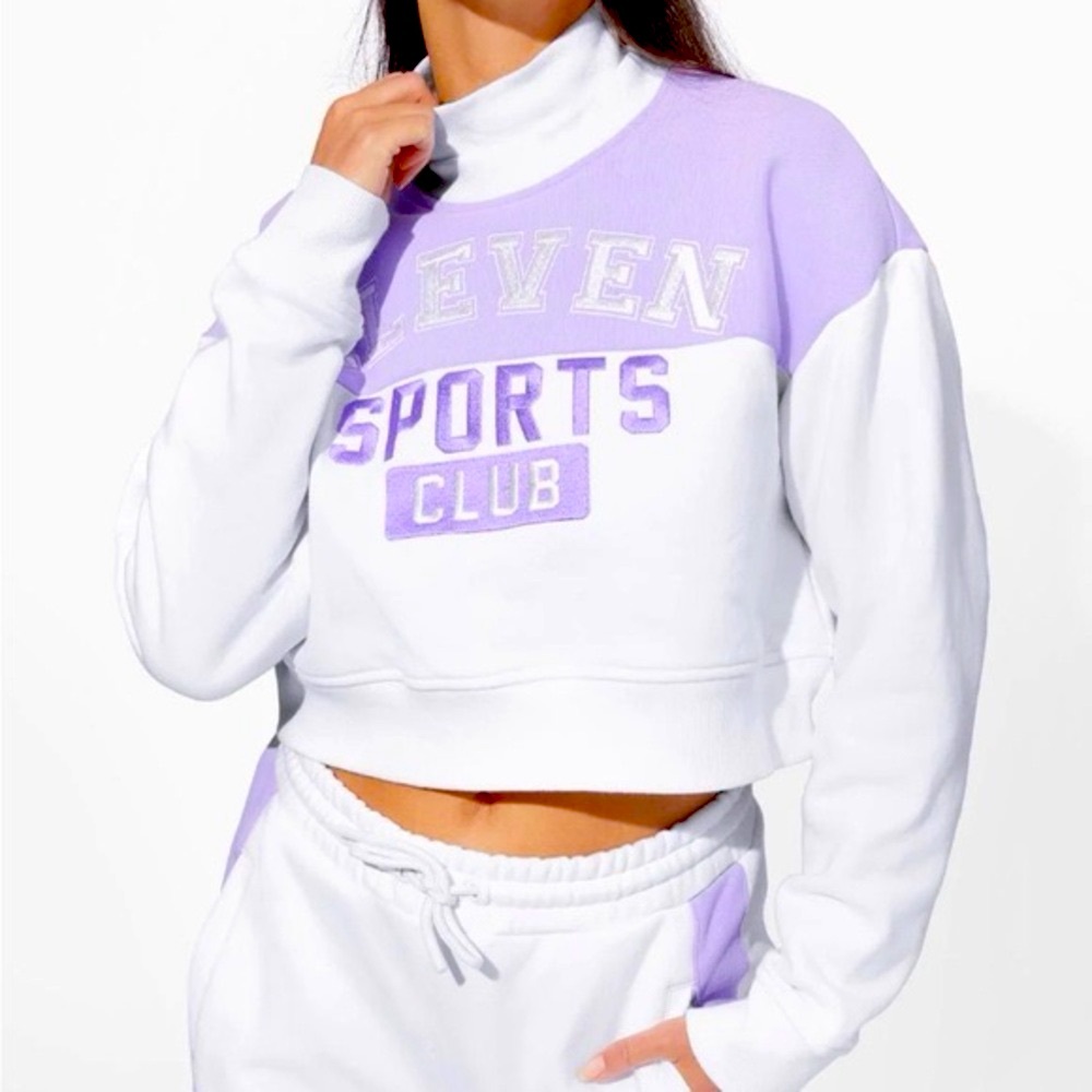 ELEVEN BY VENUS WILLIAMS COLLIGATE SWEATSHIRT IN LIQUID LILAC